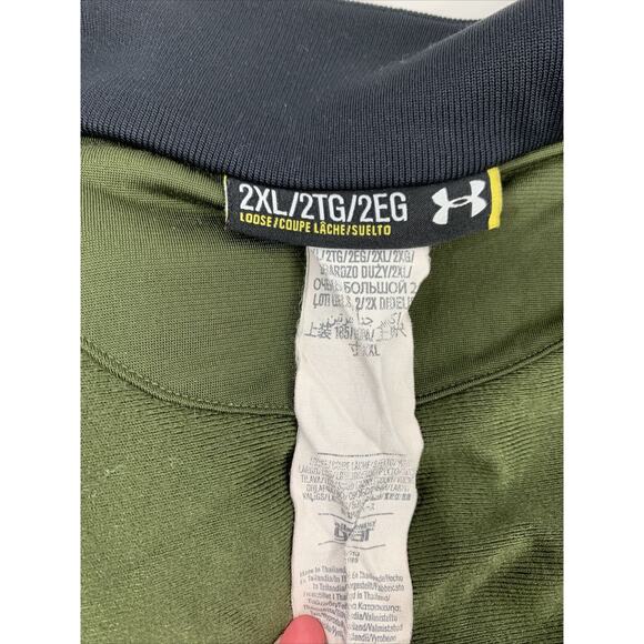 Under Armour Jacket Mens Large Green Black Track Jacket Full Zip‎ Long Sleeve - Picture 3 of 10